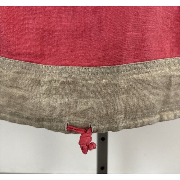 AB NAHLIK Pink/Beige Trim Sleeveless Linen Shift Dress Sz 38 US Medium - Picture 4 of 5